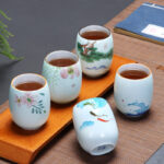 Buddha Stones Koi Fish Lotus Landscape Dandelion Peony Flower Ceramic Teacup Kung Fu Tea Cup Cup BS 1
