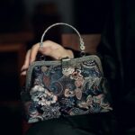 Buddha Stones Butterfly Flowers Metal Handle Handbag Handbags BS Butterfly 22*13*6cm