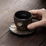 Buddha Stones Lotus Pod Leaf Flower Auspicious Clouds Ceramic Teacup Kung Fu Tea Cup Cup BS 3