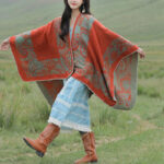Buddha Stones Tibetan Shawl Simple Pattern Winter Cozy Travel Scarf Wrap Tibetan Shawl BS 3
