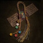 Buddha Stones Tibet Handmade Five God Of Wealth Thangka Protection Wall Car Hanging Decoration Car Hanging Decoration BS God Of Wealth Thangka