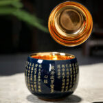Buddha Stones Heart Sutra Great Compassion Mantra Engraved Ceramic Teacup Kung Fu Tea Cup Cup BS 11