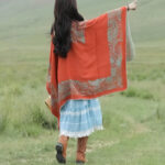 Buddha Stones Tibetan Shawl Simple Pattern Winter Cozy Travel Scarf Wrap Tibetan Shawl BS 20