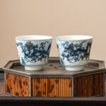 Buddha Stones Small Blue And White Dragon Pattern Ceramic Teacup Kung Fu Tea Cups 45ml Cup BS 9