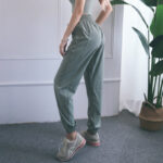 Buddha Stones High Waist Fitness Yoga Sports Jogger Track Pants With Pockets Sweatpants Track Pants BS Light Green XL(Waist 80cm/Hips 114cm/Length 95.5cm)