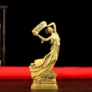 Buddha Stones Bodhisattva Nuwa Mends The Sky Protection Copper Statue Decoration Decorations BS 11*8*27cm