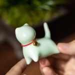 Buddha Stones Mini Small Cute Cat Tea Pet Ceramic Home Desk Figurine Decoration Decorations BS 3