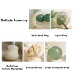 Buddha Stones Natural Gradient Bodhi Seed Fortune Money Bag Lotus Wisdom Tassel Wrist Mala Wrist Mala BS 7