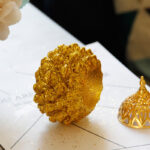 Buddha Stones Gold Pine Cone Pattern Spiritual Rituals Mini Incense Burner Home Tabletop Decor Incense Burner BS 9