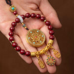 Buddha Stones Natural Cinnabar Wish Ruyi Peace Blessing Car Hanging Decoration Car Hanging Decoration BS 4