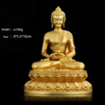Buddha Stones Shakyamuni Amitabha Medicine Buddha Figurine Serenity Copper Statue Home Decoration Decorations BS 10 cm Amitabha Buddha