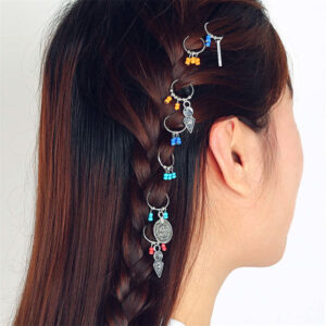 Buddha Stones Antique Leaf Coins Beads Barrette Hair Pins Decoration Decorations BS 7Pcs Colorful Hair Pins
