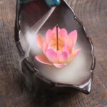 Buddha Stones Little Deer Ceramic Lotus Meditation Incense Burner Decoration Decorations Incense Burner BS 7