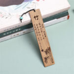 Buddha Stones Plum Orchid Bamboo Chrysanthemum Wood Bookmarks With Gift Box Bookmarks BS Bamboo-Phoebe Zhennan Wood