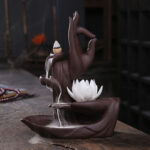 Buddha Stones Tibetan Lotus Blessing Incense Burner Decoration Decoration BS 2