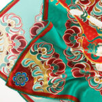 Buddha Stones Dunhuang Rebound Pipa Flying Frescoes 100% Mulberry Silk Scarf Premium Grade 6A Dunhuang Shawl Silk Scarf BS 20