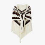Buddha Stones Tibetan Triangular Shawl Striped Tassels Winter Cozy Travel Scarf Wrap Tibetan Shawl BS 12