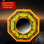 Buddha Stones Feng Shui Bagua Map Balance Living Room Energy Map Mirror Bagua Map BS 7 IN Concave Mirror Yellow