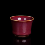 Buddha Stones Kiln Change Ceramic Bamboo Design Teacup Kung Fu Tea Cup Cup BS Red 6.3cm*4.5cm*65ml