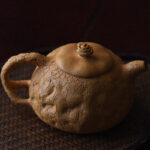 Buddha Stones Handmade Vintage Tree Texture Purple Clay Kung Fu Teapot 220ml Teapot BS 8