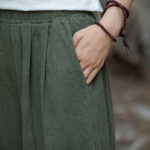 Buddha Stones Retro Wide Leg Pants Casual Women's Yoga Pants With Pockets Wide Leg Pants BS 34