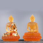 Buddha Stones Buddha Handmade Figurine Liuli Art Piece Serenity Statue Home Offering Decoration Decorations BS 1