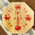 Buddha Stones Feng Shui Bagua Map Peach Wood Balance Energy Map Mirror Bagua Map BS 2