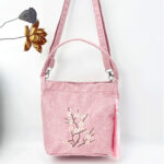 Buddha Stones Embroidery Wisteria Plum Lotus Cherry Blossom Cotton Linen Canvas Tote Crossbody Bag Shoulder Bag Handbag Crossbody Bag BS 33