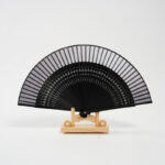 Buddha Stones Gradient Color Hollow Engraved Handheld Bamboo Folding Fan Folding Fan BS Gradient Gray 20cm