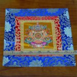Buddha Stones Prayer Altar Mat Meditation Strength Endless Knot Vajra Man-Bcu Kalachakra Auspicious Symbols Prayer Altar BS 8 Auspicious Symbols Gold