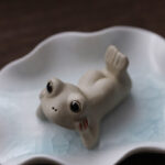 Buddha Stones Meditating Ceramic Small Frog Statue Decoration Decorations BS Frog