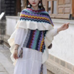Buddha Stones Tibetan Shawl Colorful Striped Wavy Line Tassels Winter Cozy Travel Scarf Wrap Tibetan Shawl BS 7