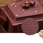 Buddha Stones Yixing All Handmade Gomoku Playing Chess Purple Clay Kung Fu Square Teapot 280ml Teapot BS 28