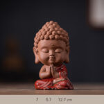 Buddha Stones Mini Gautama Buddha Sakyamuni Kwan Yin Avalokitesvara Ksitigarbha Serenity Ceramic Desk Decoration Decorations BS Gautama Buddha Sakyamuni 7*5.7*12.7cm