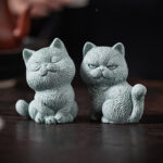 Buddha Stones Small Cat Home Tea Pet Figurine Desk Decoration Decorations BS 18