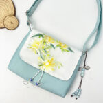 Buddha Stones Embroidered Camellia Epiphyllum Gardenia Sakura Flowers Crossbody Bag Shoulder Bag Cellphone Bag Crossbody Bag BS 32