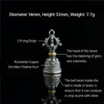 Buddha Stones Tibet 925 Sterling Silver Om Mani Padme Hum Dorje Bell Vajra Engraved Enlightenment Pendant Hanging Decoration Dorje BS 3