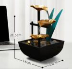 Buddha Stones Three Layers Waterfall Fountain Tabletop Lotus Ornaments With River Rocks Desktop Decoration Decorations BS 16