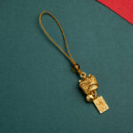 Buddha Stones Dancing Lion Auspicious Ruyi Safe Peace Rich Copper Wealth Phone Hanging Decoration Phone Hanging Decoration BS Dancing Lion Letter Rich