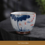 Buddha Stones Lotus Flower Leaf Bamboo Ceramic Teacup Kung Fu Tea Cups Cup BS Lotus 7cm*5.5cm*95ml