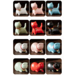 Buddha Stones Mini Small Cute Cat Tea Pet Ceramic Home Desk Figurine Decoration Decorations BS 25