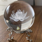 Buddha Stones White Crystal Dragon Lotus Blessing Decoration Decoration BS Lotus