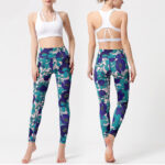 Buddha Stones Colorful Flower Petal Leaves Print Sports Exercise Fitness High Waist Leggings Women's Yoga Pants Women's Leggings BS 27