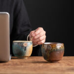 Buddha Stones Sunflower Kiln Change Ceramic Coffee Mug Tea Latte Espresso Coffee Cup 250ml Coffee Mug BS 6