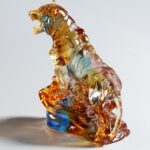 Buddha Stones Handmade Liuli Crystal Tiger Art Piece Protection Home Decoration Decorations BS 3
