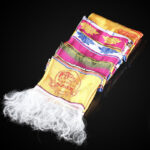 Buddha Stones Tibetan Lucky Blessing Multicolored Lotus Mantra Jacquard Khata Decoration Decorations BS 7