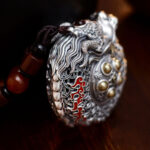Buddha Stones 999 Sterling Silver Year of the Dragon Rotatable Ball Five Elements Copper Coin Strength Hanging Decoration Hanging Decoration BS 2