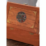 Buddha Stones Antique Handmade Rosewood Jewelry Storage Box Lockable Large Double Layer Flower Wooden Gift Organizer Box Jewelry Storage Box BS 15