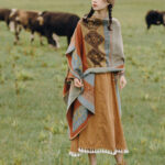 Buddha Stones Tibetan Shawl Diamond Pattern Winter Warm Cloak Scarf Tibetan Shawl BS 4