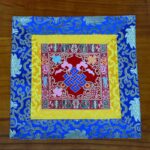 Buddha Stones Prayer Altar Mat Meditation Strength Endless Knot Vajra Man-Bcu Kalachakra Auspicious Symbols Prayer Altar BS The Knot of Eternity Red